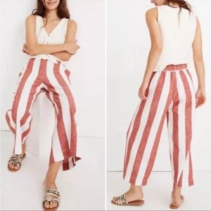 Madewell Huston Pull On Wide Leg Gaucho Linen Pants